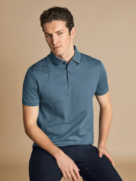Men's short sleeve polo shirt with cool fabric