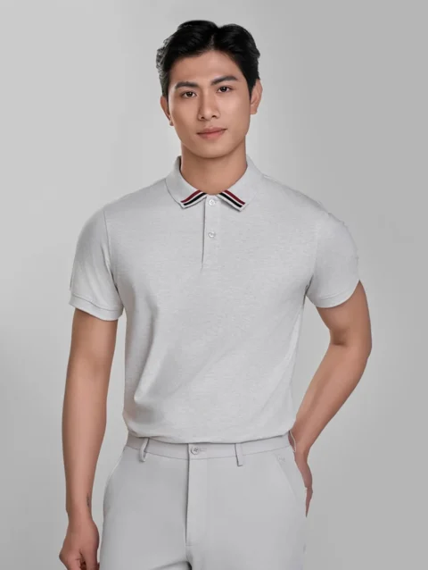 Fashionable short sleeve polo shirt for office