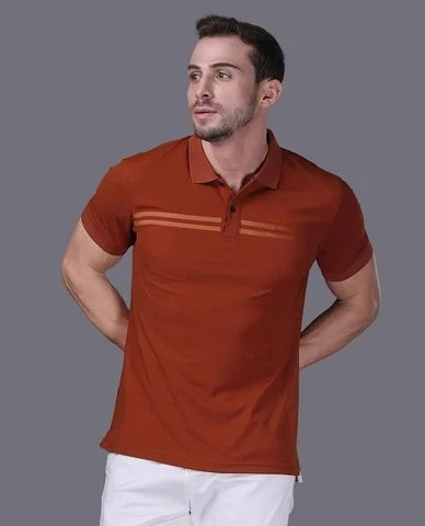 Men's street cafe polo shirt with short sleeves and collar