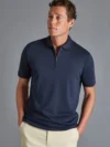 Men's short sleeve zip polo shirt