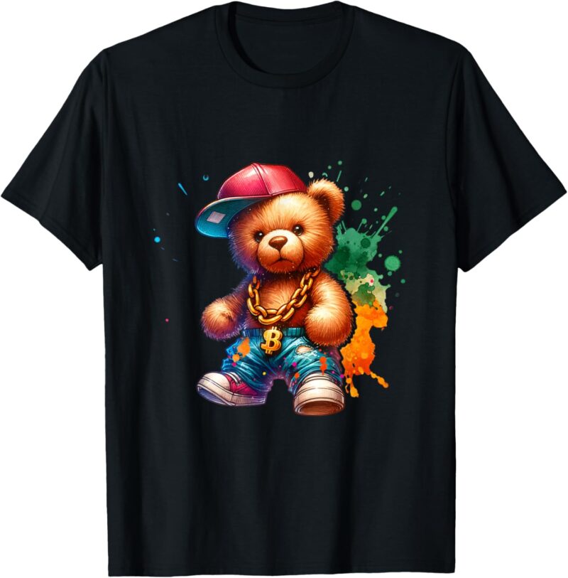 Minimal Beast - Rainbow Hip Hop Bear T-shirt - Image 2